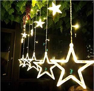 KESHAVART Star Curtain String Hanging Decoration Lighting for Home Diwali Christmas Candle