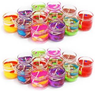 Goyal Traders Decorative Gel Candles/ Home Decor/ Party Decor Candle (Multicolor, Pack of 24) Candle
