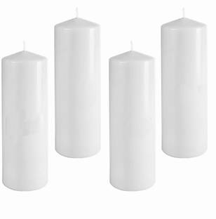 shree shine 4WHITEPillar1.5X4 Candle