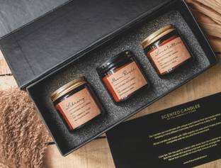 The Umbrella Store Luxury gift box Set of 3 scented Candles ,Scented candle gift hamper Candle