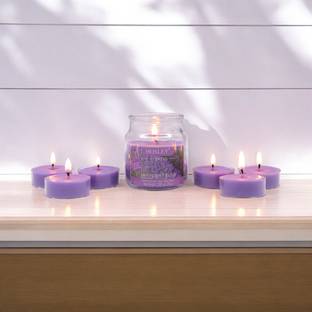 Hosley Lavender Fields Fragrance Jar with Scented Tealights|Burn Time 15 Hours Candle