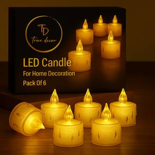 True Décor Flameless & Smokeless Transparent Acrylic Led Tea Light Candle Candle