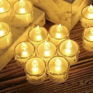 Manbhar Craft Flameless & Smokeless Transparent Acrylic Led Tea Light Candle