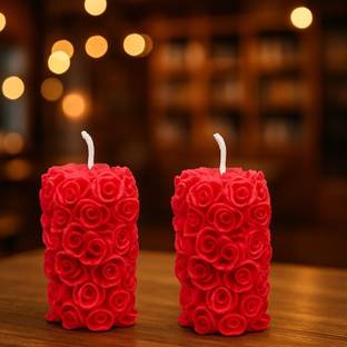 ECCREATION Red Rose Scented soy wax candles Candle
