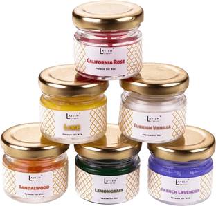Lavish Scented Smokeless Mini Jar Candles Set Of 6 For Home Decoration, Mini Glass Candle