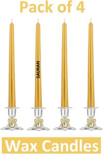 Sauran Pack of 4 Unscented Dripless Taper Candles 22W x 250H Millimeters WC91.3 Candle
