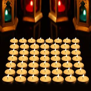 AuraDecor Smokeless Unscented Tealight Pack of 50, Burning Time 2.5 to 3 hours Candle