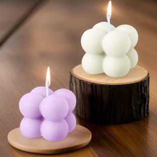 SS ENTERPRISE Scented Hand Poured Pure Soy Wax Small Bubble Candle Set of 2 Candle