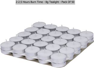 True Décor True Decor 2.5-3 Hrs Burning White Unscented Tealight Candles Pack Of 50 Candle