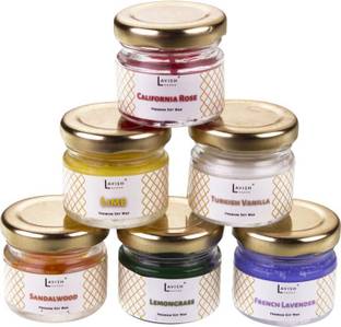 Lavish Scented Smokeless Mini Glass Jar Candles - Set of 6 Candle