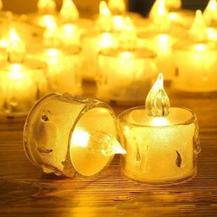 Shivatri Flameless & Smokeless Transparent Acrylic Led Tea Light Candle