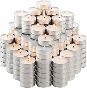 MonkeyCrafts 4-5 Hour Long Burning Unscented Tea Light Candles (Pack of 50 Pcs) Candle