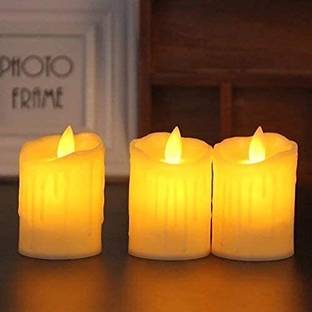 xenith Flickering Flameless Smokeless Dancing Votive Acrylic LED Candle Pack of 3 Candle