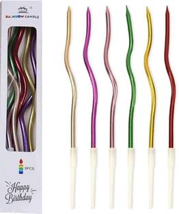 PopTheParty Multi Twisted Spiral Candles Long for Decortion Candle