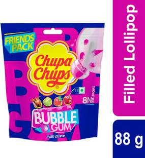 Chupa Chups Gum-Filled Cherry, Strawberry, Green Apple, Cola Lollipop