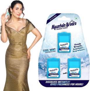 Mountain breeze Sugar-Free Coolmint Fresh Breath Strips 3*( 24 Strips ) CoolMint Mouth Freshener