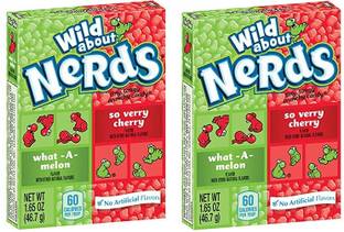 Wonka Nerds Candie Tangy Tiny Crunchy Candie Offer a Mouthful of Juicy Sweet & Sour Watermelon and Cherry Sour Candy