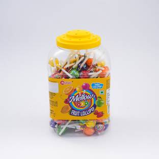 Madhur Mix Fruit Flovoured Mellow's POP LolliPop For Kid's, Baby, Child, Birthday Gift Yummi Treat With Mix Fruit Flavour, Made in India, Jar of Lollipop