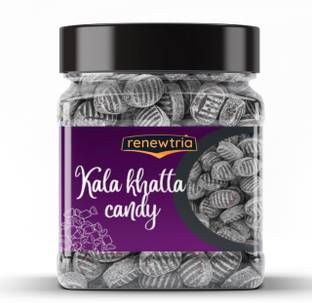 RENEWTRIA Kala khatta Candy /khatti mitthi Toffee |candy -400Gram Jar Pack Kala khatta Candy