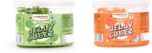 Wonderfrutz Fruit Flavoured Jelly Cubes for Kids Topping for Ice Creams, Cakes Green Apple & Orange Jelly Candy