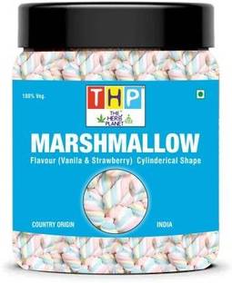 THE HERBS PLANET Sprial Shape Marshmallow Candy Pure Veg Marshmallow Strawberry, Vanilla Marshmallow