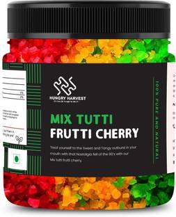HUNGRY HARVEST Mix Tutti Frutti Cherry |Fresh Cherries for Cakes & Cookies Decoration |Jar Pack Cherry Toppings & Chips