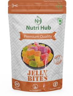 Nutri Hub Jelly Bites, [Sweet-Coated in Sugar & Brightly Coloured] fruit Candy Bar 400g fruit Jelly Candy