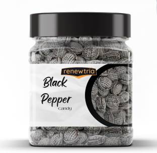 RENEWTRIA Black pepper Candy /Black pepper Toffee |Black Pepper candy -400Gram Jar Pack Black pepper Candy
