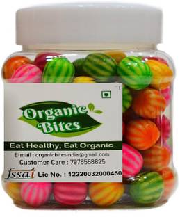 Organic Bites Chewing Gum Balls, Sugar Coated Bubble Gums Candy mix fruit Bubblegum Candy