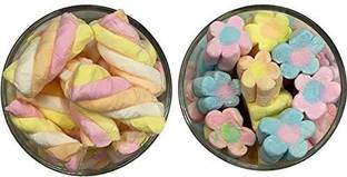 Veganic Marshmallows Pure Veg | Pack Of 2 (Twist & Flower Candy Sweet Marshmallow