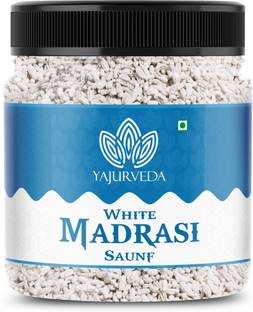 Yajurveda Homemade Peppermint Coated Fennel Seeds Sugarcoated White Saunf Madrasi Saunf Peppermint Mouth Freshener