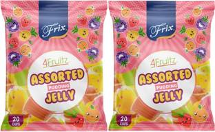 4Fruitz Delicious Mix Fruits Pudding Jelly Colorful candy Multi Pack of 2 Fruit Jelly Candy