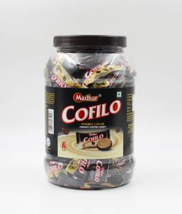 Madhur Coffee Flavoured Cofilo Double Color Creamy Candy for Baby Kid's child Gift Coffe, Chocolate, Jar Toffee
