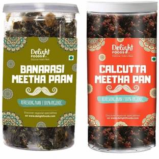 Delight Foods Mukhwas Banarasi Meetha Paan (Without Supari & Areca Nut) (Calcutta Paan 100g + Banarasi Paan 100g) Meetha paan Mouth Freshener