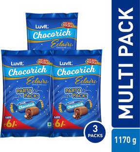 LuvIt Chocorich Classic Eclairs Chocolate | Birthday Party Pack | Chocolate Toffee