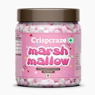 crispcraze marshmallow candy Pure Veg Marshmallow Strawberry, Vanilla 100 pieces) strawberry, vanilla, mix flavour Marshmallow