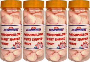 SHIVANDANA Pure Pink Soft Heart Marshmallow Candy Strawberry, Vanilla Candy Vanila Marshmallow
