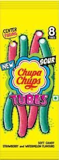 Chupa Chups Long Tubes, Strawberry Flavour, Soft Candy Strawberry & Watermelon Candy