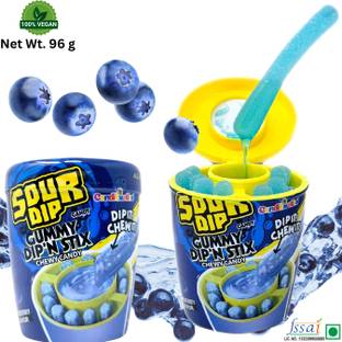कैंडीएक्सोटिक्स Sour Juicy Dip'N Stix – Sweet & Sour Chewy Candy for Kids