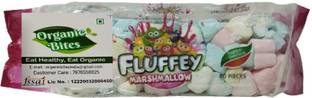Organic Bites Fluffey Marshmallow 140g pack of 80 pieces (100% vegetarian) Fruit Marshmallow