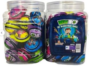AS enterprises BEN10 3D Bursting Eye Ball Candy Center Filled Gummy Candy Jelly Balls 30Pcs jar Strawberry, Orange, Grape, Apple, Mango Candy
