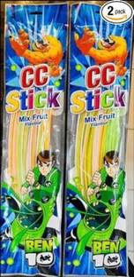 Happy Basket By Simran Ben 10 CC stick fruit candy 60pcs (Pack of 2) Apple, Orange, Strawberry, Blueberry Candy Sticks