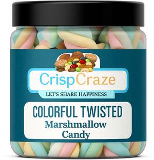 crispcraze Twisted Shape , marshmallow | Vegetarian Marshmallow Candy Sweet Marshmallow strawberry, vanilla Marshmallow