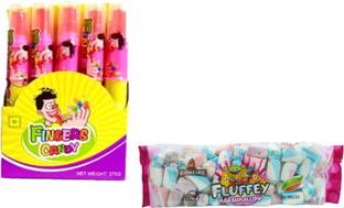 AS enterprises Combo 1 Finger lollipop X 1 Marshmallow lollipop Candy Tasty Fullfy Marshmallow Fruit Punch Candy Tasty Lollipop Candy orange, strawberry,, blueberry Marshmallow