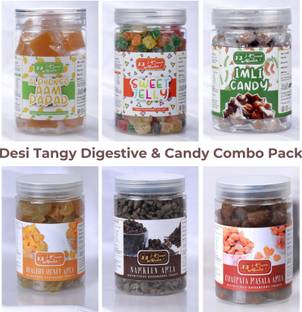 J J crunch N munch Digestive & Candy Combo Honey Amla/Supari, Aam Papad, Fruit Jelly, Amla & Imli Mixed Fruits Candy