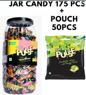 ds group Pulse Candy with triple Twist MIX jar and small pouch kachaa aam ALL MIX, kachcha aam Candy