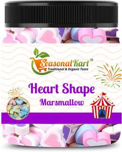 Seasonal Kart HEART SHAPE MARSMALLOW SOFT CHEW CANDY MIX FRUIT Marshmallow