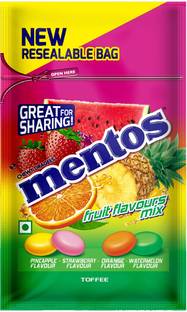 Mentos Fruit Mix Resealable Pouch Assorted Flavours Toffee