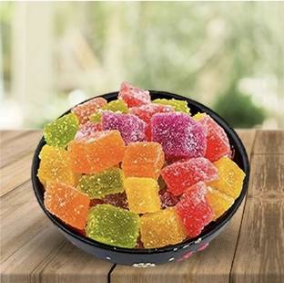 kitchendiary Jelly Bites Fruit Jelly Candy Jelly Toffee Multi Colour Sugar Coated Jelly Orange, Lemon, Colo, Multi Candy