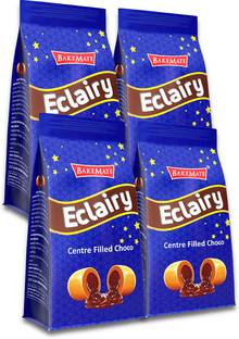 BAKEMATE Eclairs Choco Centre Filled Toffee, 25 Candies Chocolate Toffee